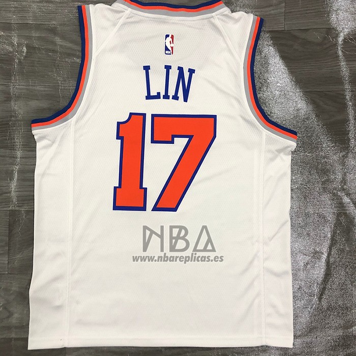 Camiseta New York Knicks Jeremy Lin NO 17 Association Blanco